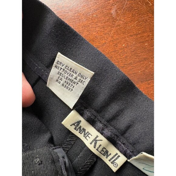 Vintage 70s Anne Klein Black Ultra Wide Leg Palazzo Trousers Dress Pants Size 2 - Picture 7 of 12